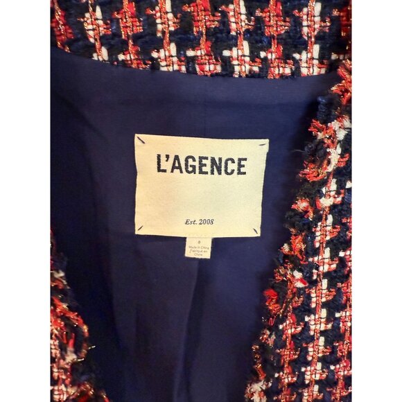 L'Agence Adette Black Orange Tweed Blazer - Size M - Picture 8 of 8